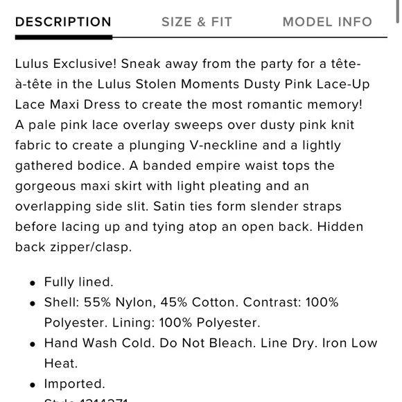 Lulu's Stolen Moments Dusty Pink Lace Split Maxi Dress - Picture 3 of 6